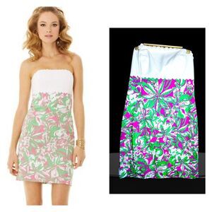 Lilly Pulitzer Forgot My Trunks Franco Dress - Size 4 - Vibrant Floral Tube Top